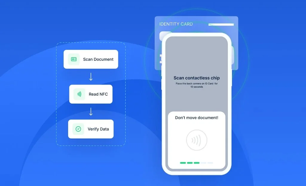 Chip Reader — NFC chip scan and verify flow on mobile