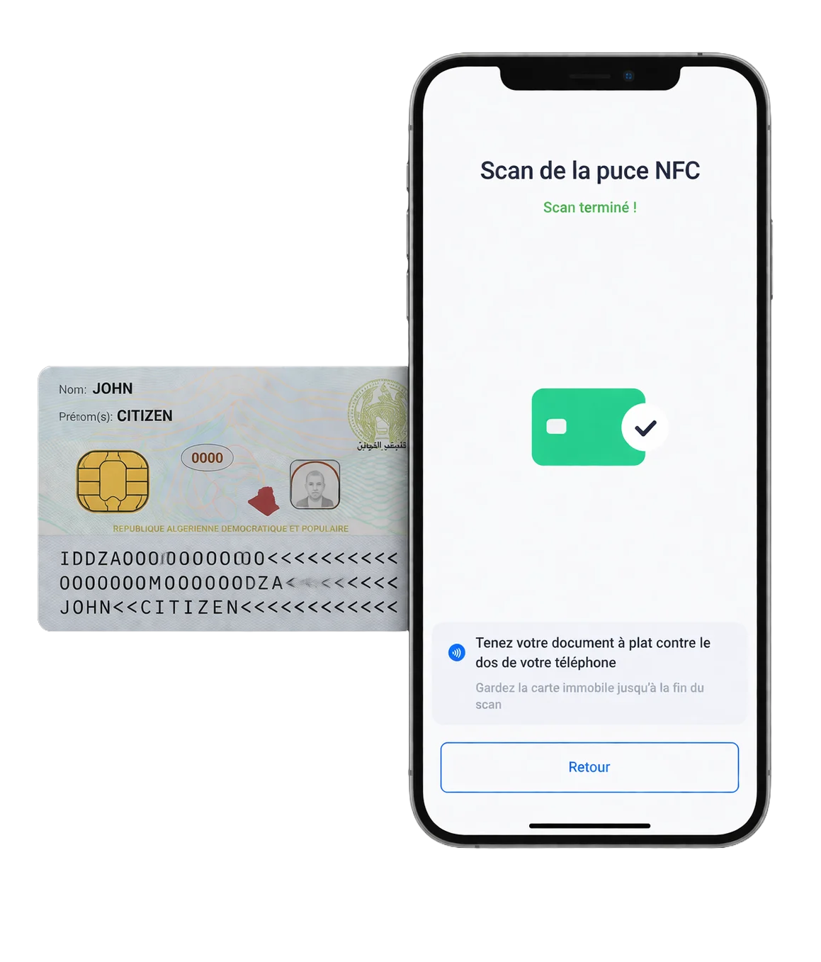 NFC chip on an identity document — chip-based cryptographic verification