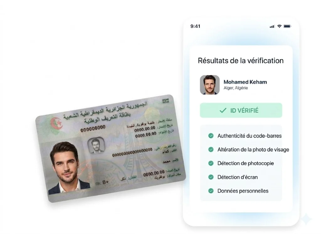 Document authenticity checks on Algerian national ID card